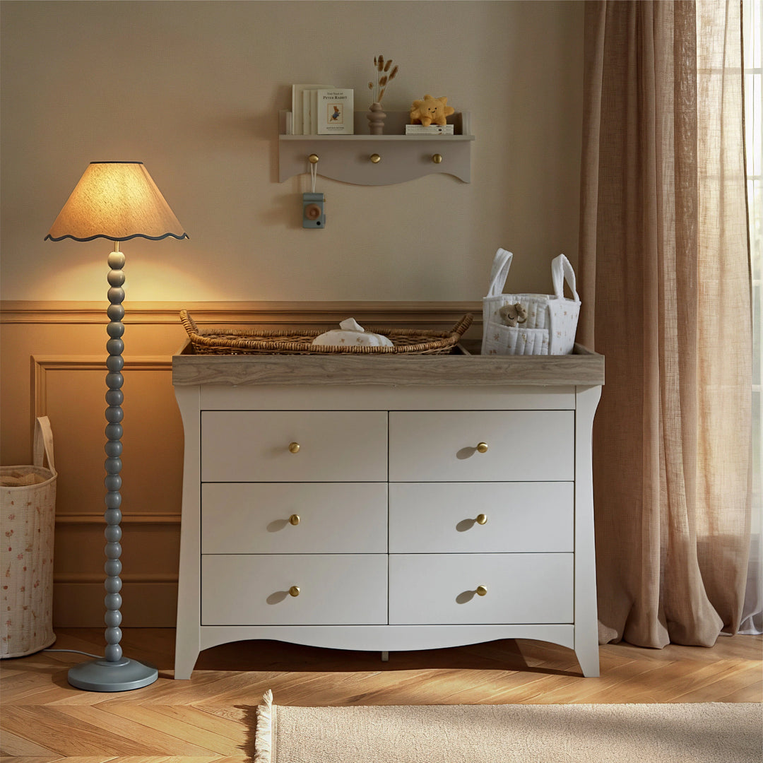 CuddleCo Clara 6 Drawer Dresser - Cashmere & Ash