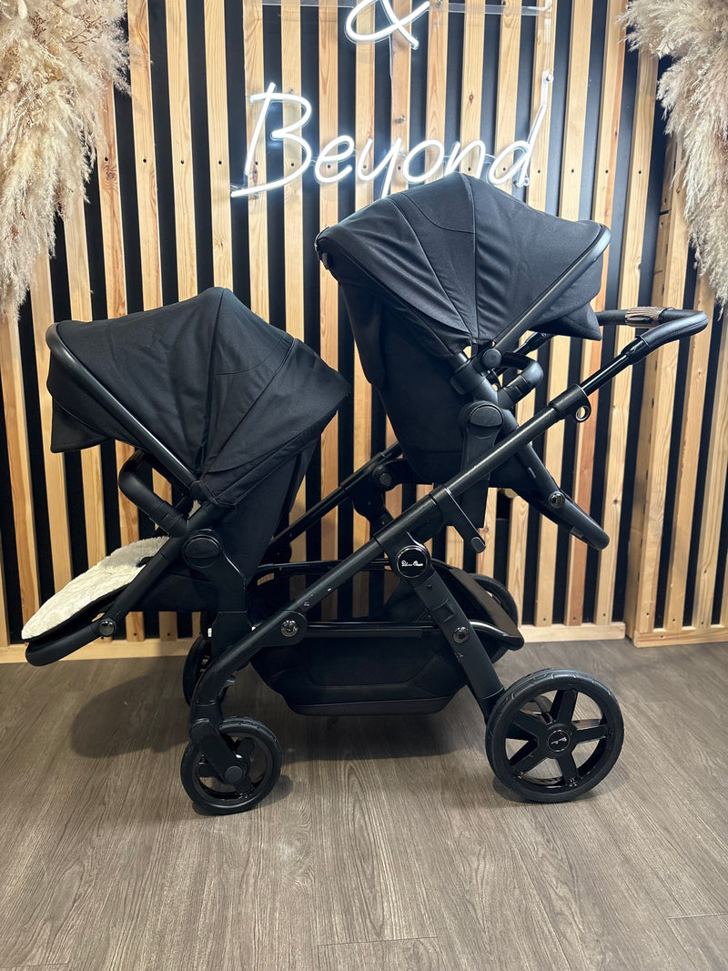 PRE LOVED Silver Cross Wave Double Travel System - Onyx