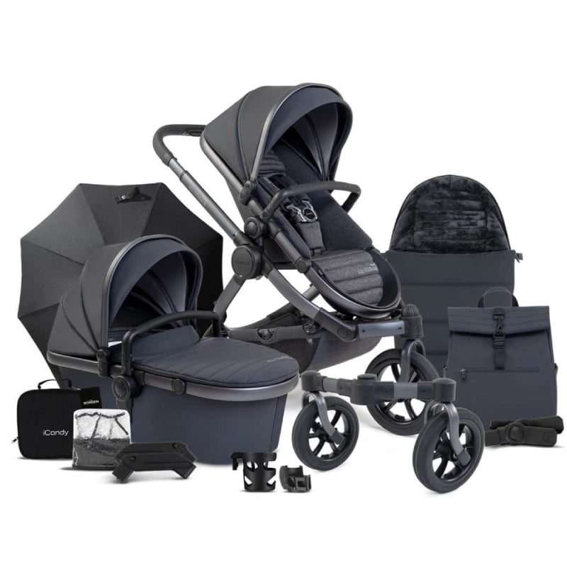 iCandy Peach 7 All-Terrain Pushchair Bundle with Cloud T Car Seat & Base - Storm Grey