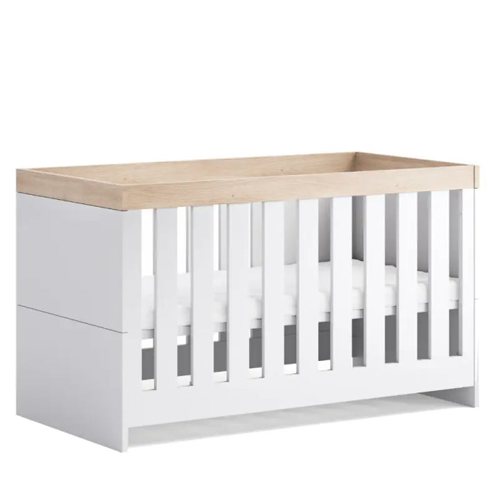 Little Acorns Burlington Cotbed - White/Oak