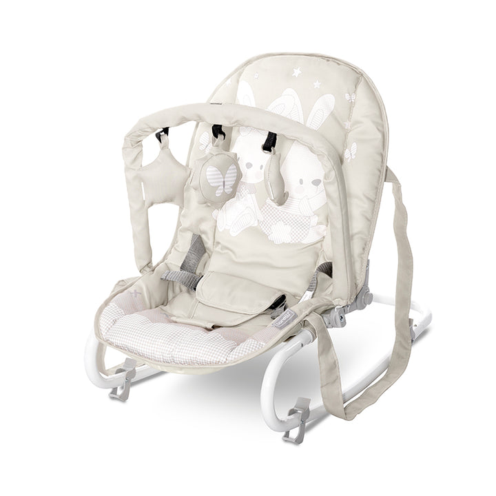 Lorelli Aspen 3in1 Travel System Bundle with Aria Luxe Car Seat, Millie Crib, Eliza Bouncer & Bonbon Highchair - Black/Beige