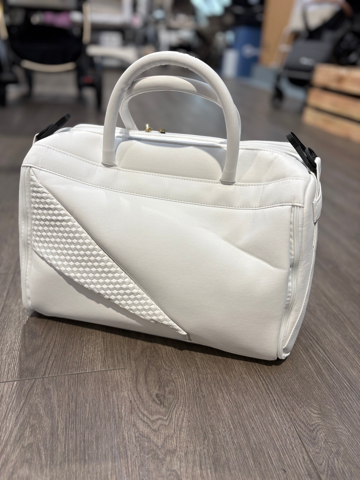 Junama Diamond Changing Bag - White