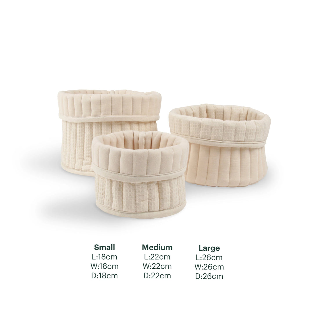CuddleCo 3 Pack Storage Baskets - Cashmere Waffle
