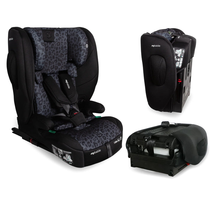 My Babiie MBCS80 Foldable Toddler to Booster R129 Car Seat with Isofix - Black Leopard