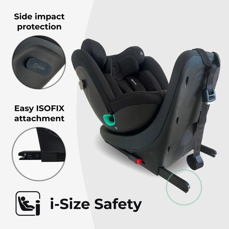 My Babiie MBCS300 Easy Spin R129 Car Seat with Top Tether - Black