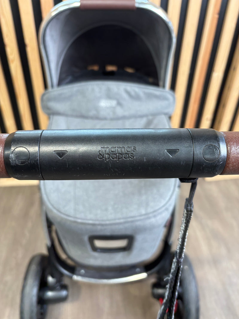 PRE LOVED Mamas & Papas Ocarro Pram, Pushchair + Accessories - Grey Tweed