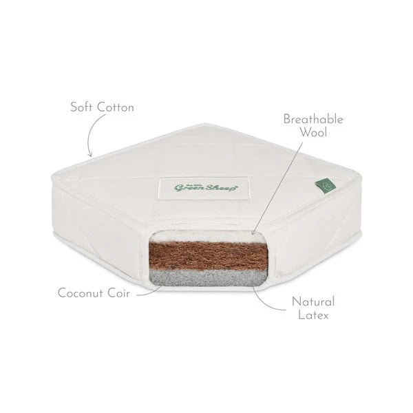 The Little Green Sheep Twist Natural Toddler Mattress 70x160cm to fit IKEA
