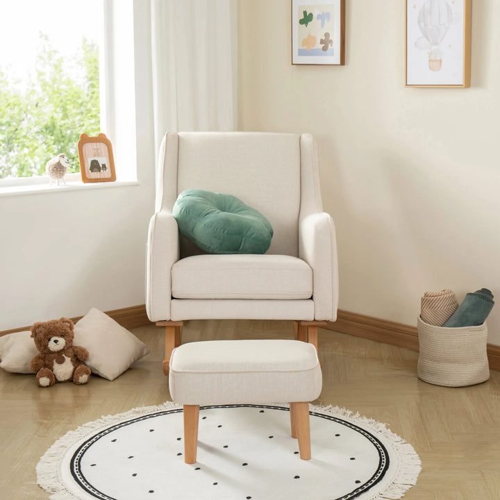 Babymore Ida Nursing Chair with Footstool – Ivory