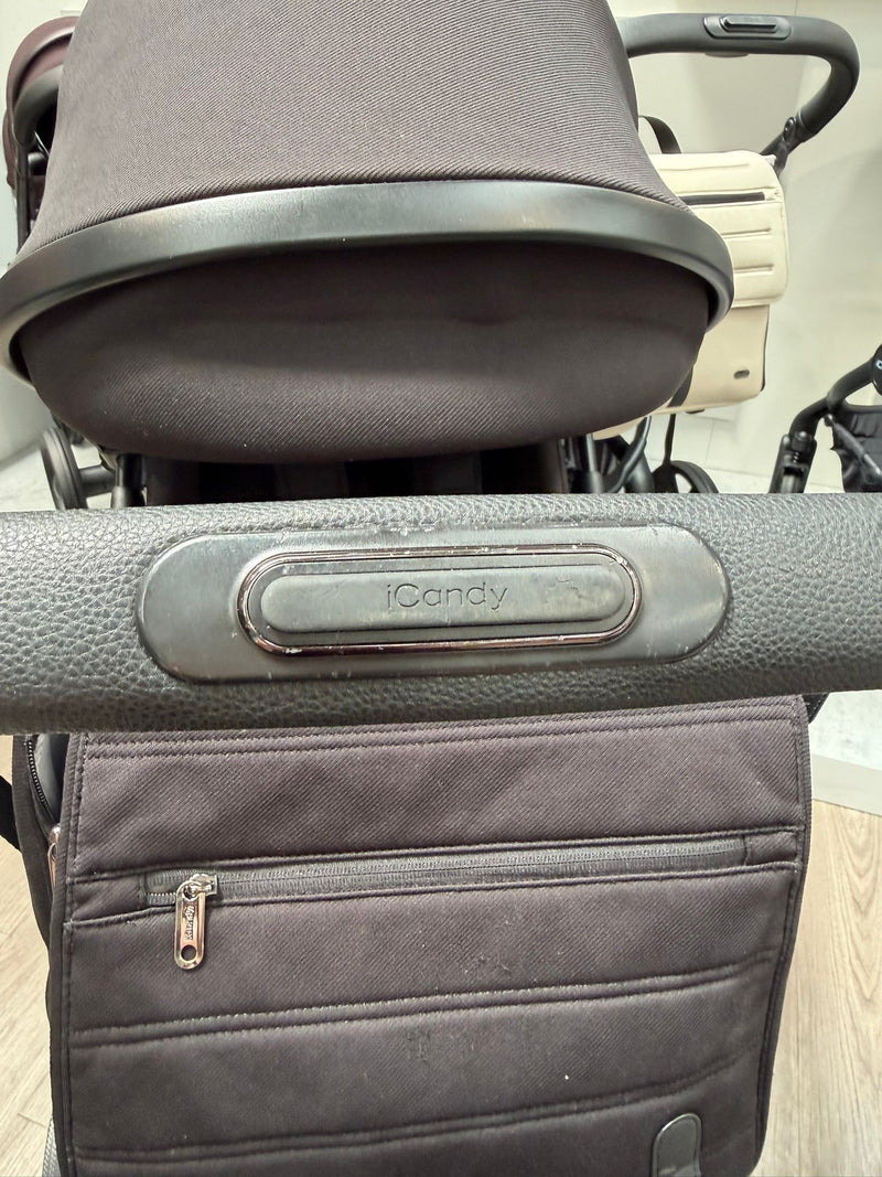 PRE LOVED iCandy Peach 7 Double Pushchair Bundle - Jet/Black