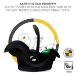 Kinderkraft Esme Pro 3in1 Travel System With Mink Pro2 Car Seat - Pure Black