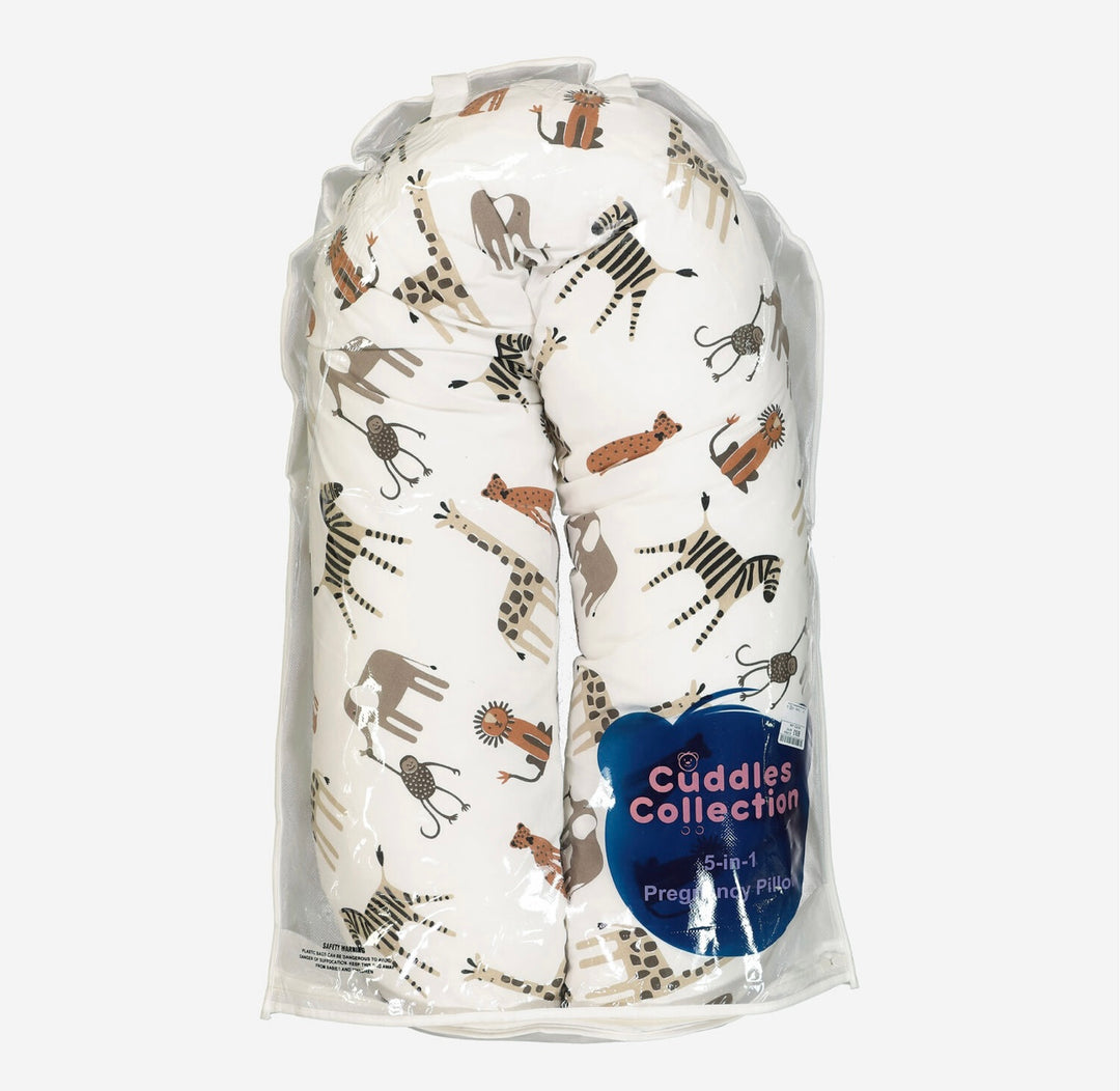 Cuddles Collection 5-in-1 Maternity Pillow – Safari Tales