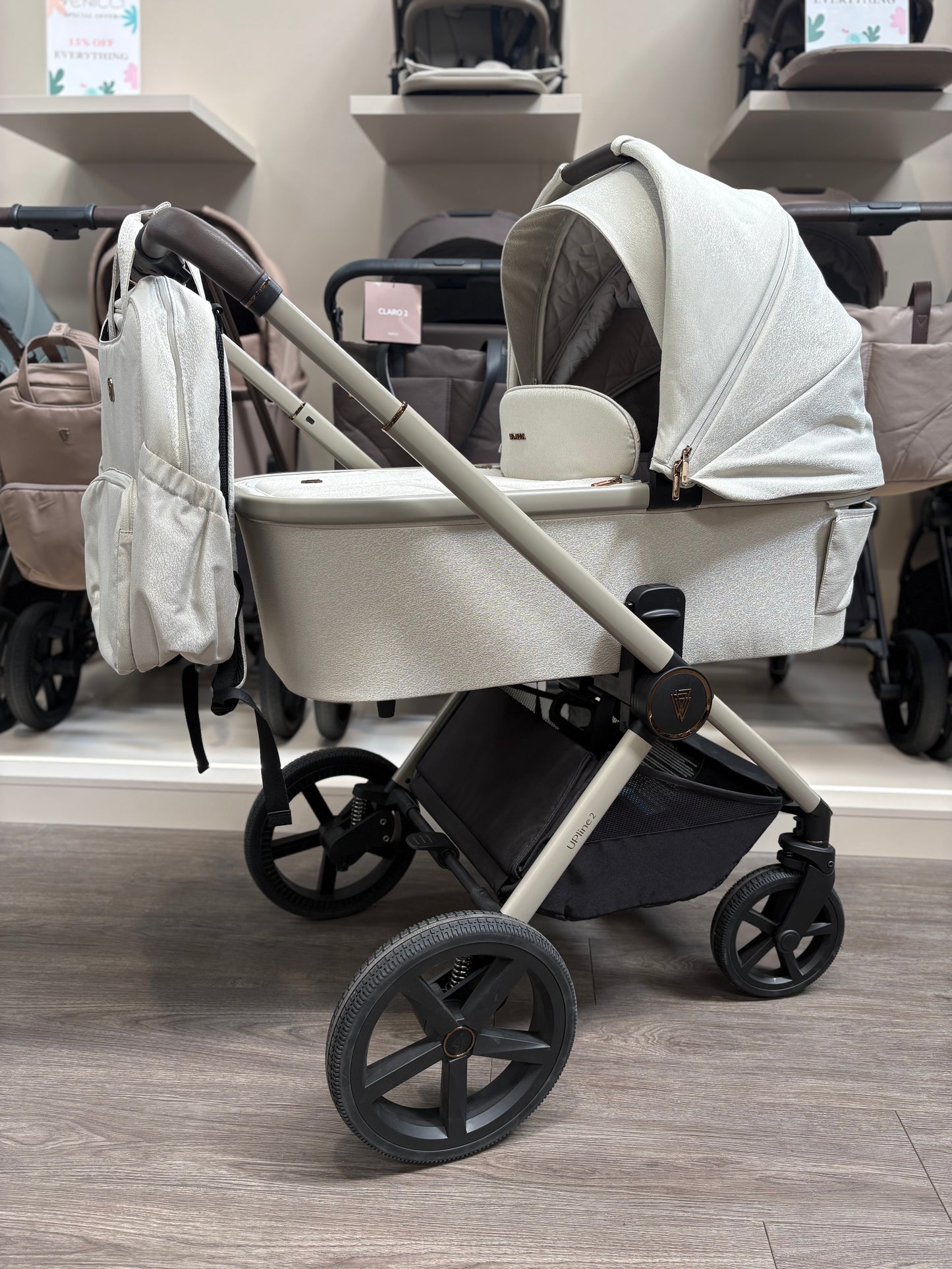 EX DISPLAY Venicci Upline2 2in1 Travel System - Stone Beige