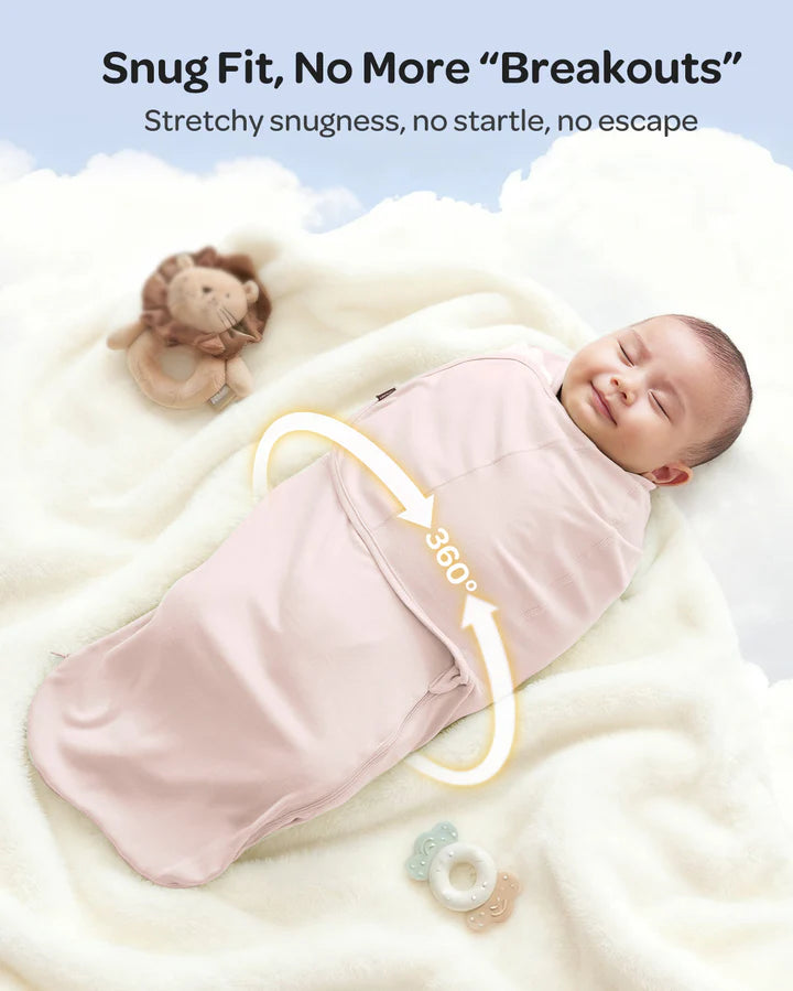 Momcozy Easy Swaddle Wrap 0-3m - Bloom Red/Pink