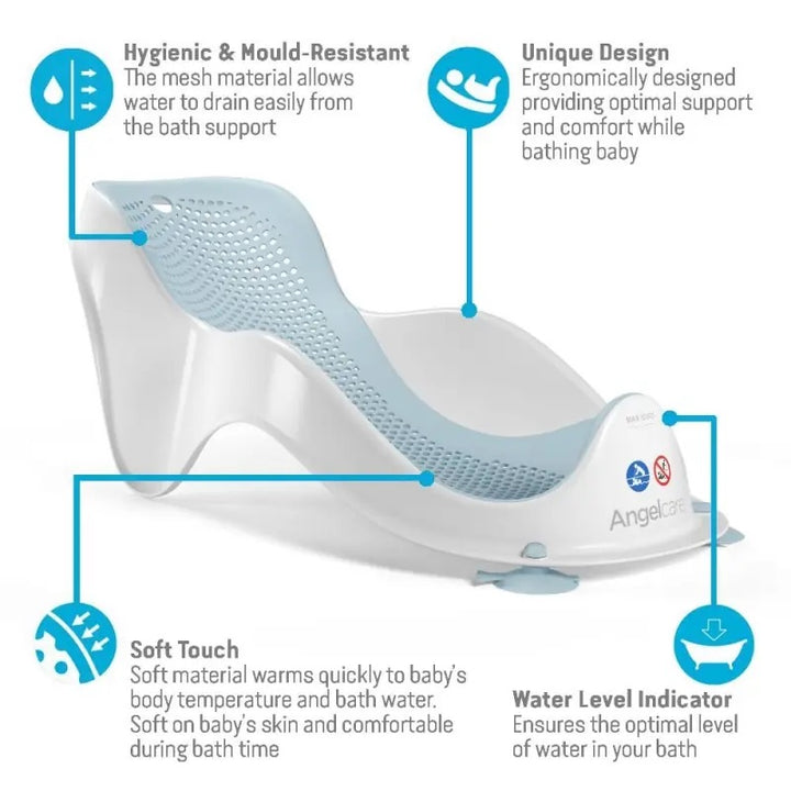 Angelcare Soft Touch Mini Baby Bath Support - Aqua