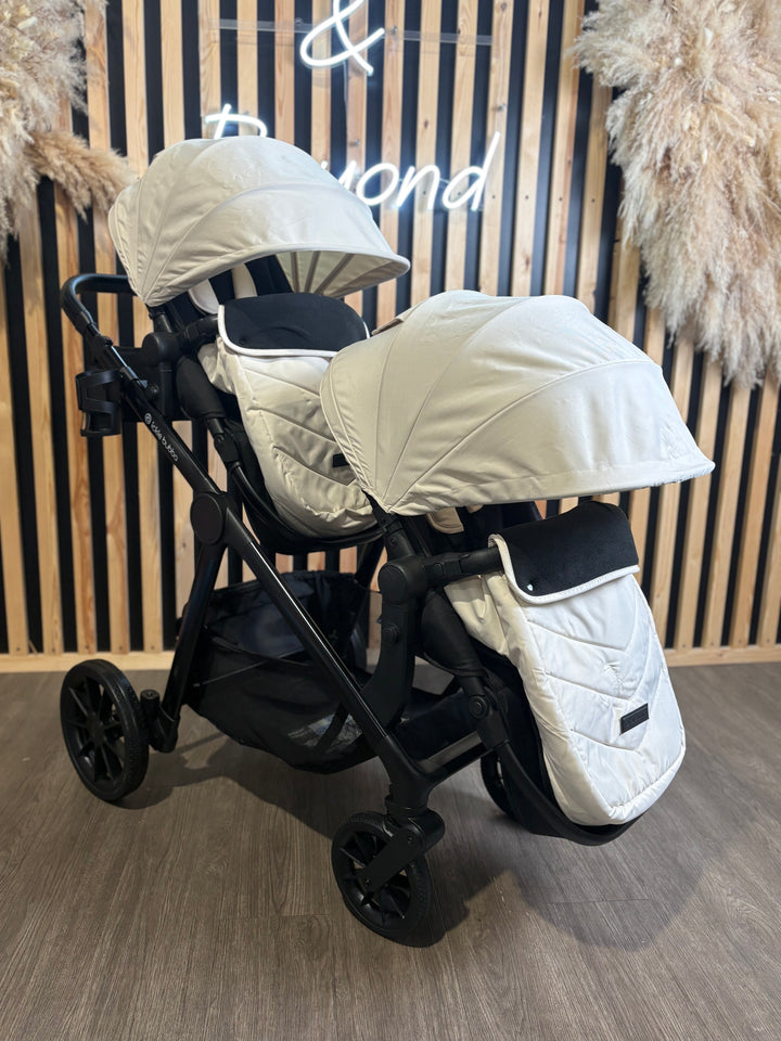 PRE LOVED Ickle Bubba Virgo Double Pushchair - Stone