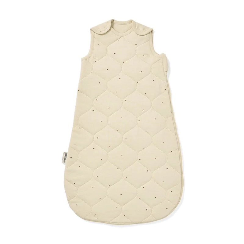 The Little Green Sheep Organic Quilted Baby Sleeping Bag - Linen with Cocoa - 2.5 Tog
