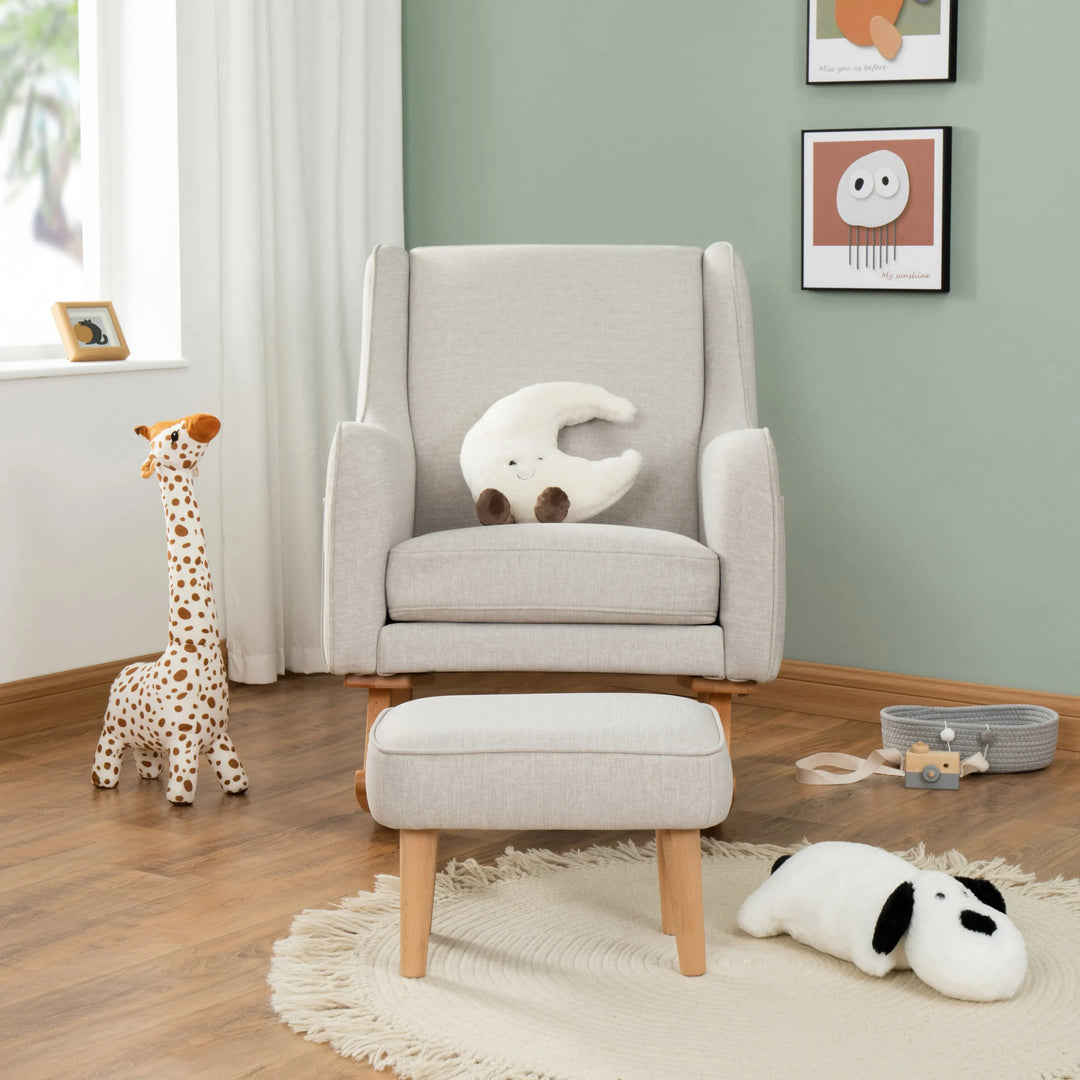 Babymore Ida Nursing Chair with Footstool – Cashmere