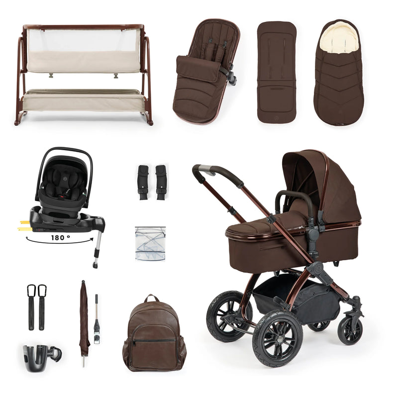 Ickle Bubba Stomp Luxe Elements Edition 17 Piece Bundle Inc Bubba Crib - Chestnut