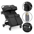 Ickle Bubba Aries Double Prime Autofold Stroller Bundle - Graphite Grey