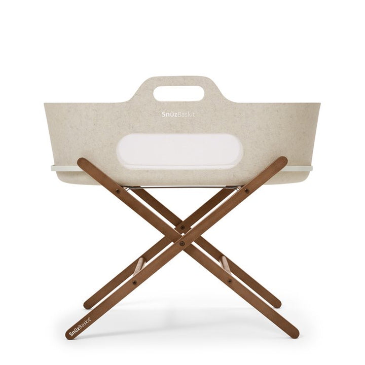 SnuzBaskit Barley Moses Basket & Walnut Stand