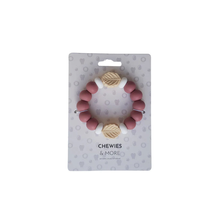 Chewies&More Silicone Leaf Teething Bangle - Blush