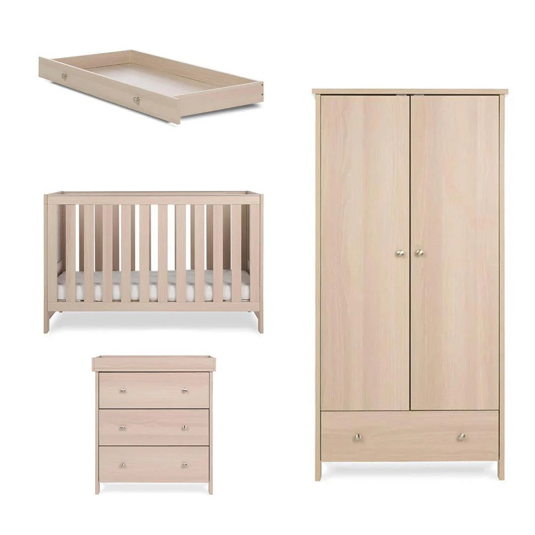 Obaby Nika 3 Piece Room Set & Underdrawer Bundle - Aspen