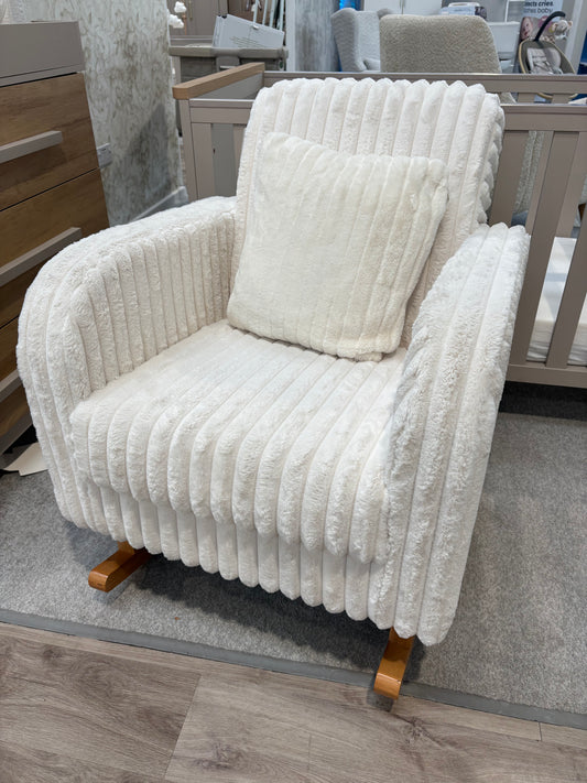 EX DISPLAY CuddleCo Etta Faux Fur Nursing Chair - Cream (COLLECTION OR LOCAL DELIVERY ONLY)