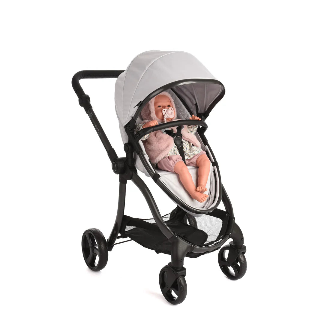 egg Dolls Pram by Roma - Houndstooth Silver