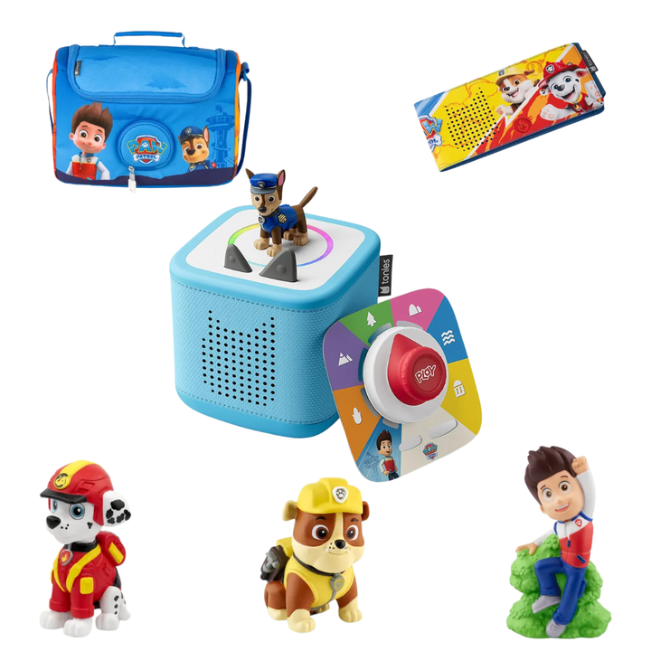 Tonies Paw Patrol Ultimate Bundle – Toniebox 2 + Jungle Pup Figures + Tonieplay Controller + Listen & Play Bag + Sleeve + Tonieplay: Adventure Bay Rescue Heroes