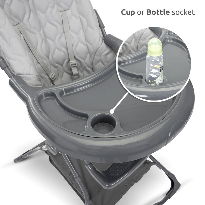 Lorelli Aspen 3in1 Travel System Bundle with Aria Luxe Car Seat, Millie Crib, Eliza Bouncer & Bonbon Highchair - Black/Beige