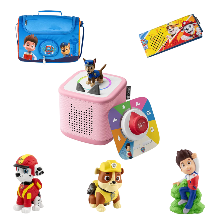Tonies Paw Patrol Ultimate Bundle – Toniebox 2 + Jungle Pup Figures + Tonieplay Controller + Listen & Play Bag + Sleeve + Tonieplay: Adventure Bay Rescue Heroes