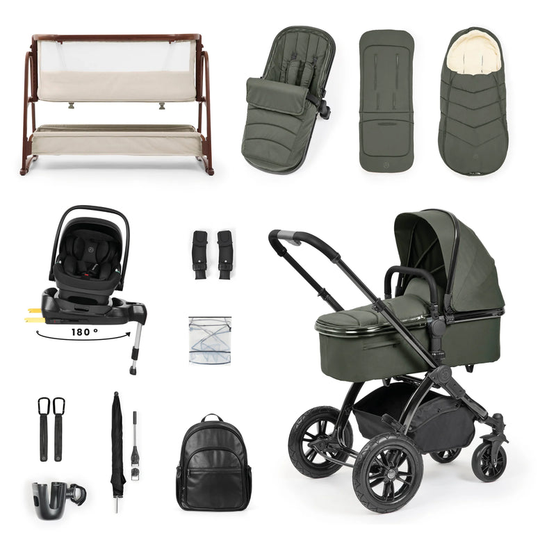 Ickle Bubba Stomp Luxe Elements Edition 17 Piece Bundle Inc Bubba Crib - Forest