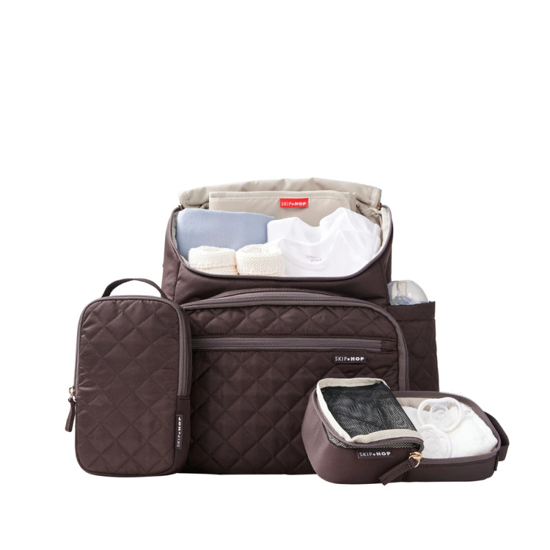 Skip Hop Forma Quilted Changing Backpack - Chocolate