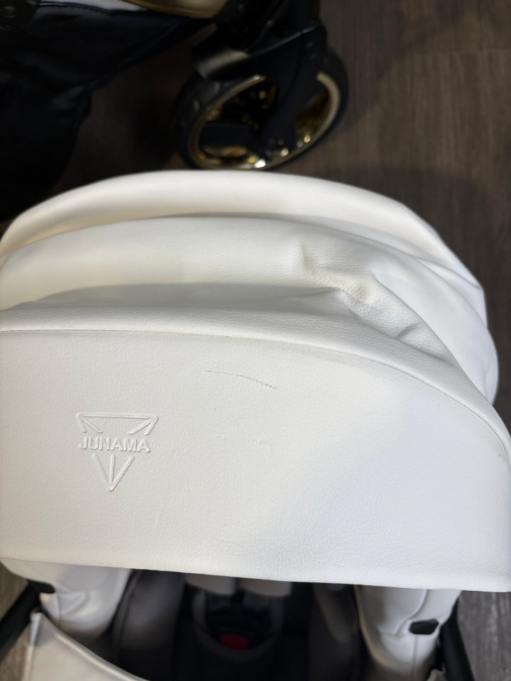 PRE LOVED Junama Fluo Tandem Pushchair - White Gold