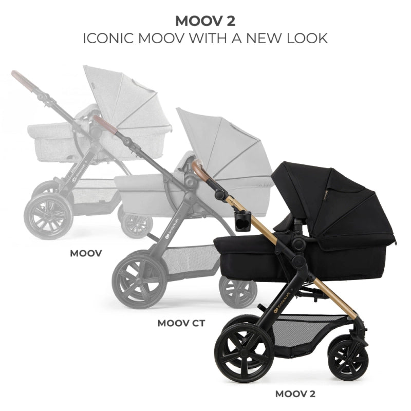 Kinderkraft Moov 2 3in1 Travel System With Mink Pro Car Seat - Pure Black