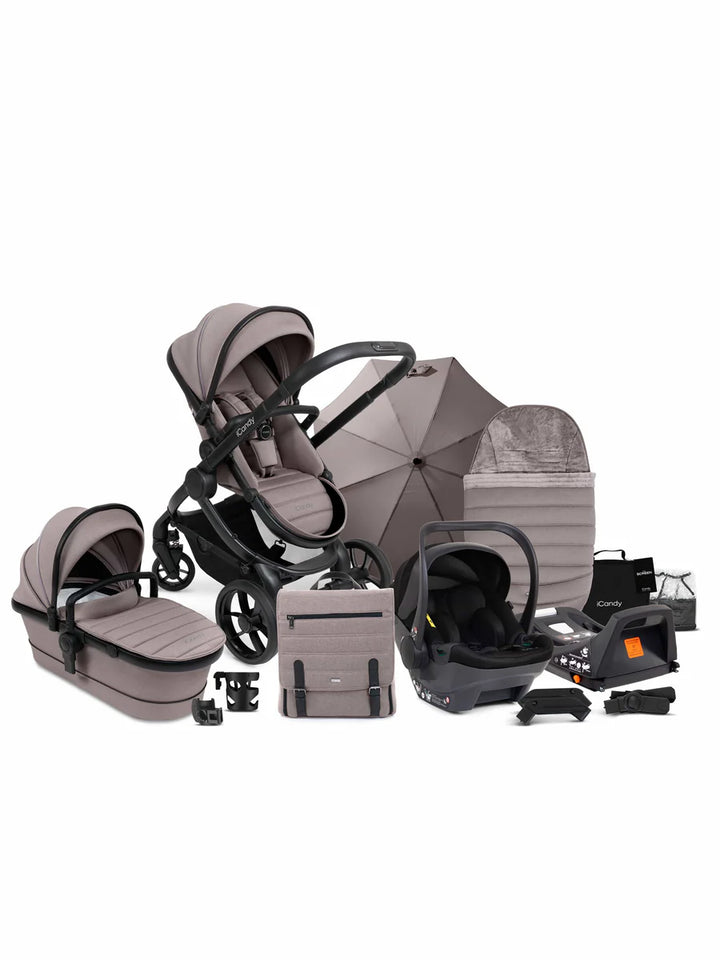 iCandy Peach 7 Complete Bundle with iCandy Cocoon Car Seat & Base – Porcini