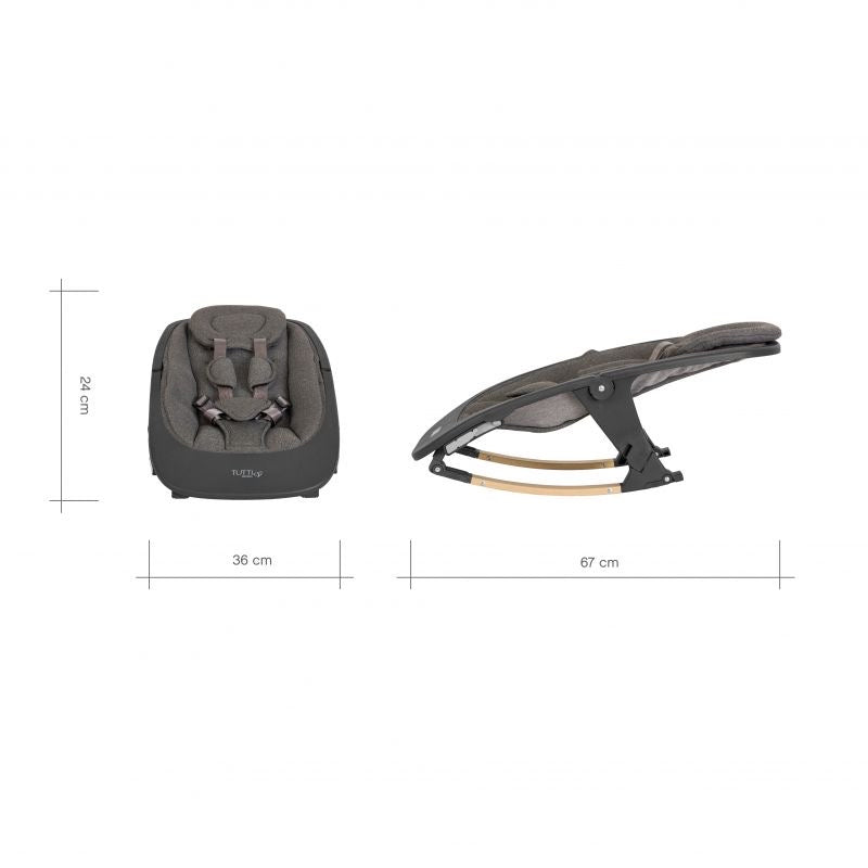 Tutti Bambini 2in1 Nova Highchair/Rocker Bundle - Grey/Oak