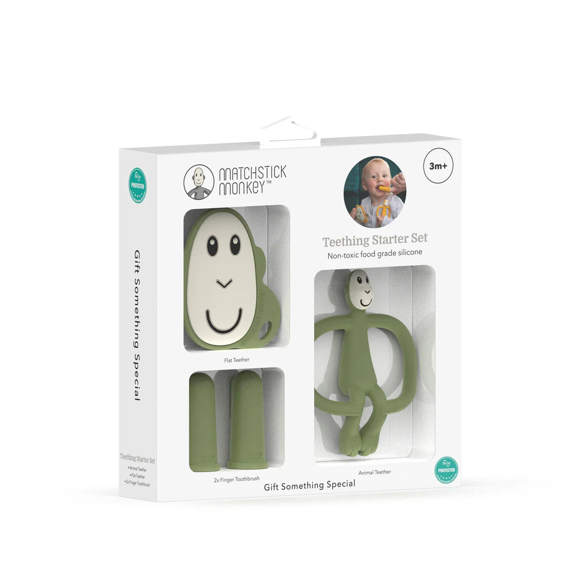 Matchstick Monkey Teething Starter Set - Olive