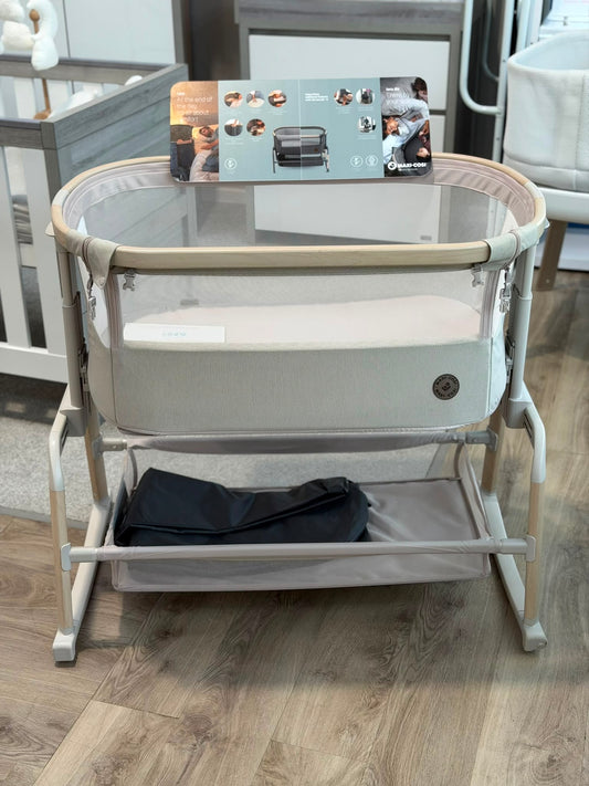 EX DISPLAY Maxi Cosi Iora Air Bedside Crib - Classic Beige