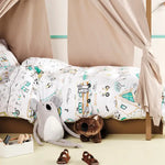 Down By the River Kids 100% Cotton Duvet Cover Set - White