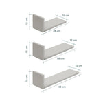 Tutti Bambini Rio Set of Three L-Shaped Wall Shelves - Dove Grey