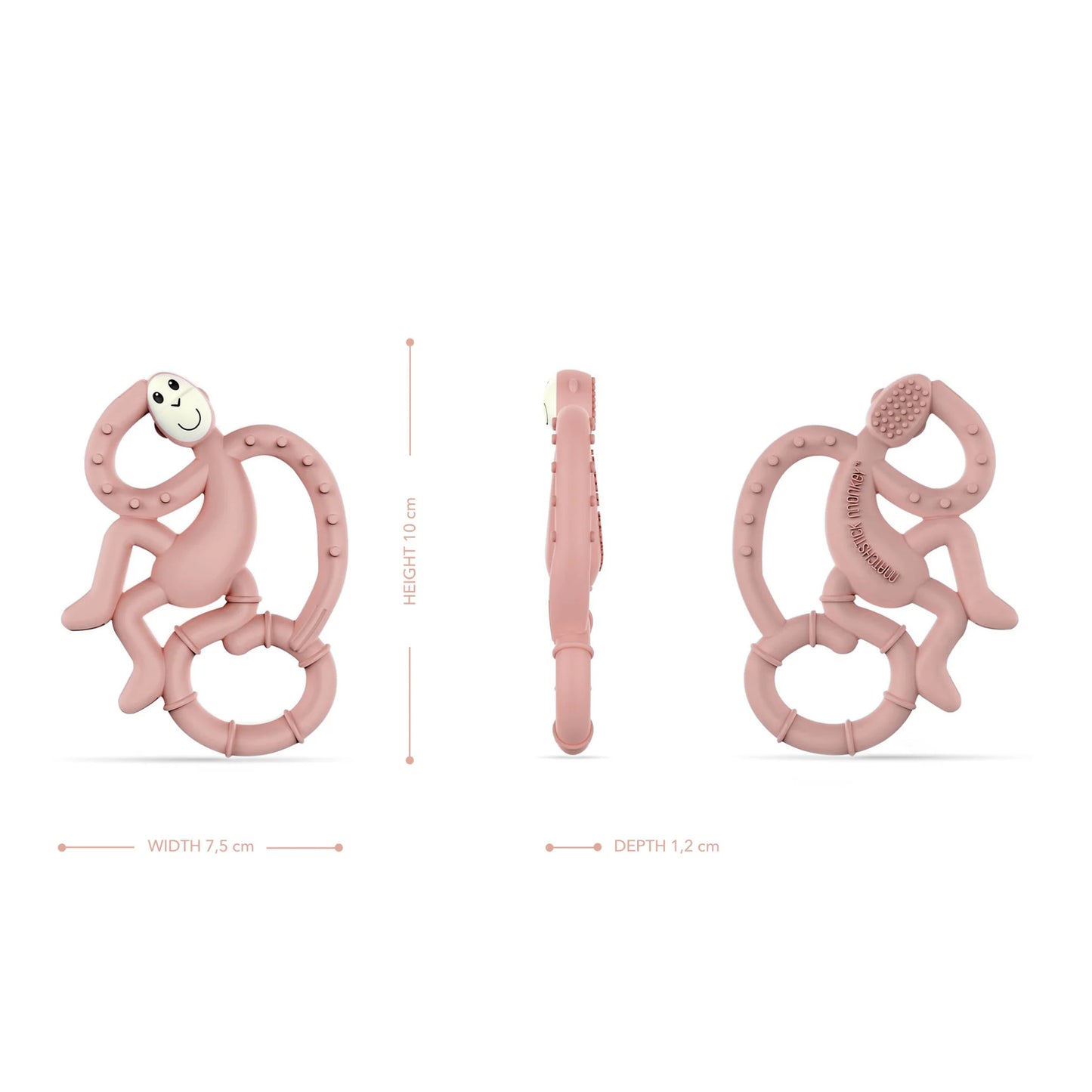 Matchstick Monkey Mini Monkey Teether - Dusty Pink