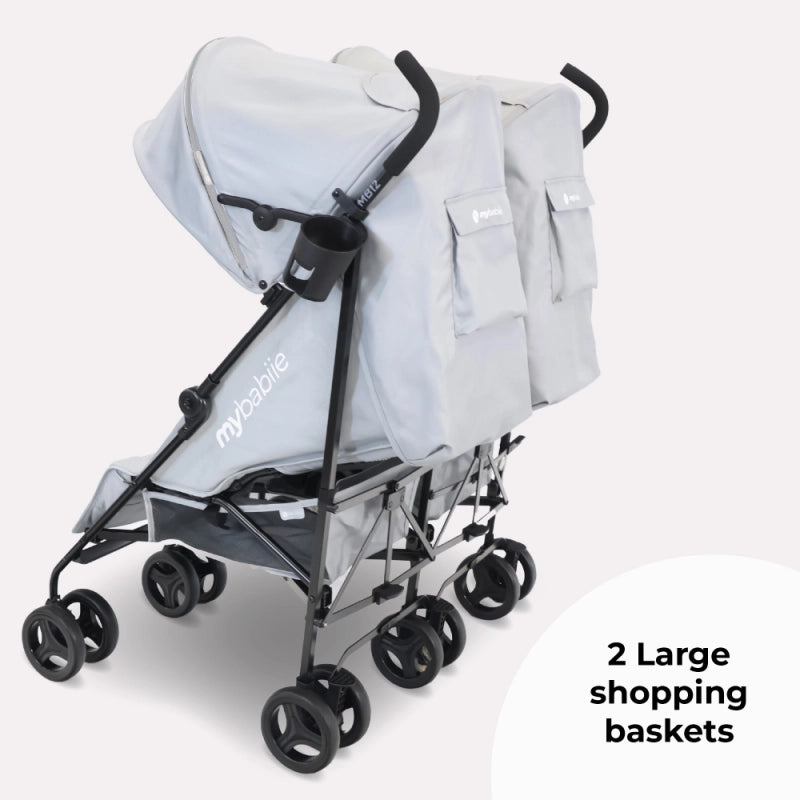 My Babiie MB12 Lightweight Twin Stroller - Grey