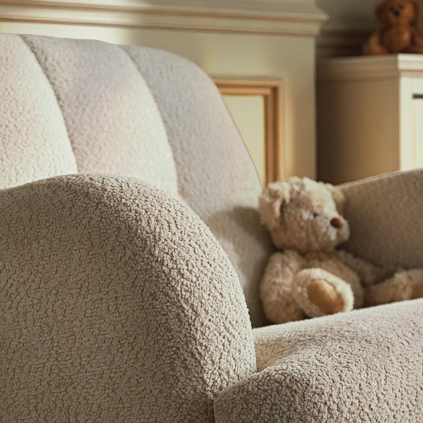 CuddleCo Etta Cuddle Nursing Chair & Foot stool - Boucle Mushroom