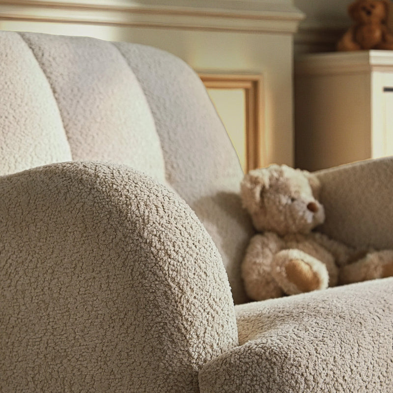 CuddleCo Etta Cuddle Nursing Chair & Foot stool - Boucle Mushroom