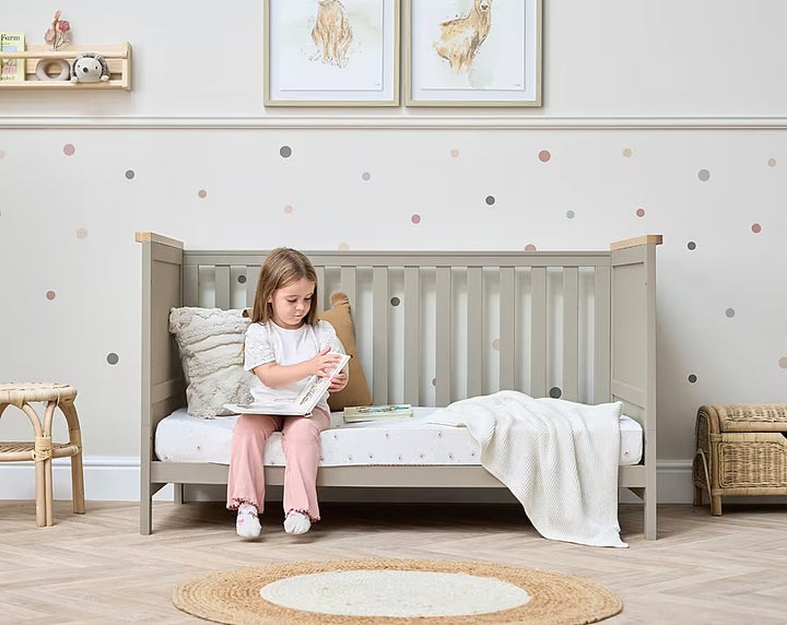 Tutti Bambini Misha Cot Bed - Mushroom & Golden Oak