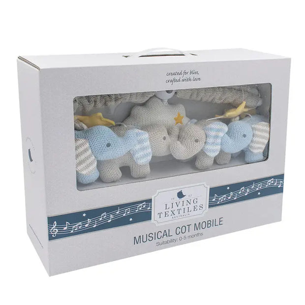 Living Textiles Musical Mobile Set - Mason Elephant