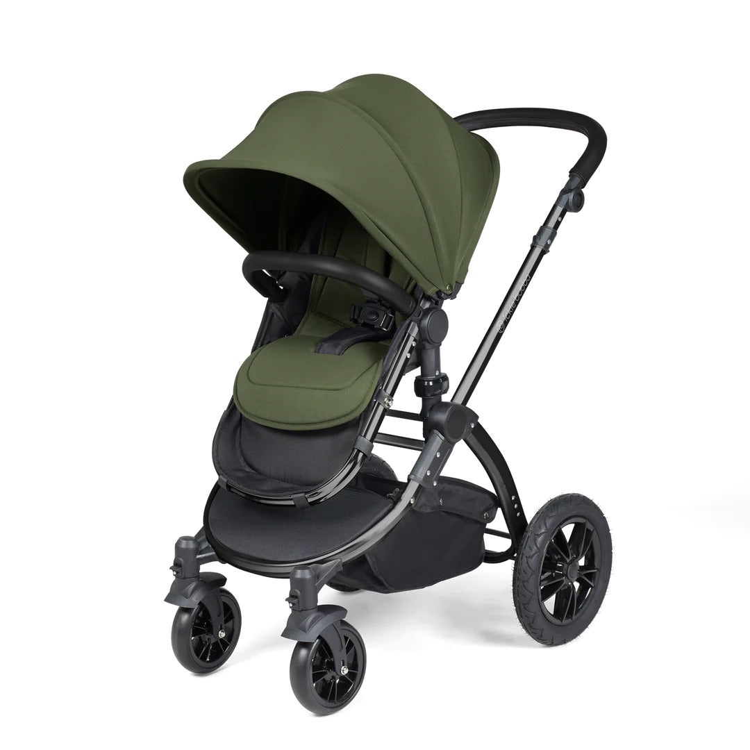 Ickle Bubba Stomp Luxe 12 Piece Cirrus Travel System + Isofix Base - Woodland/Black/Black