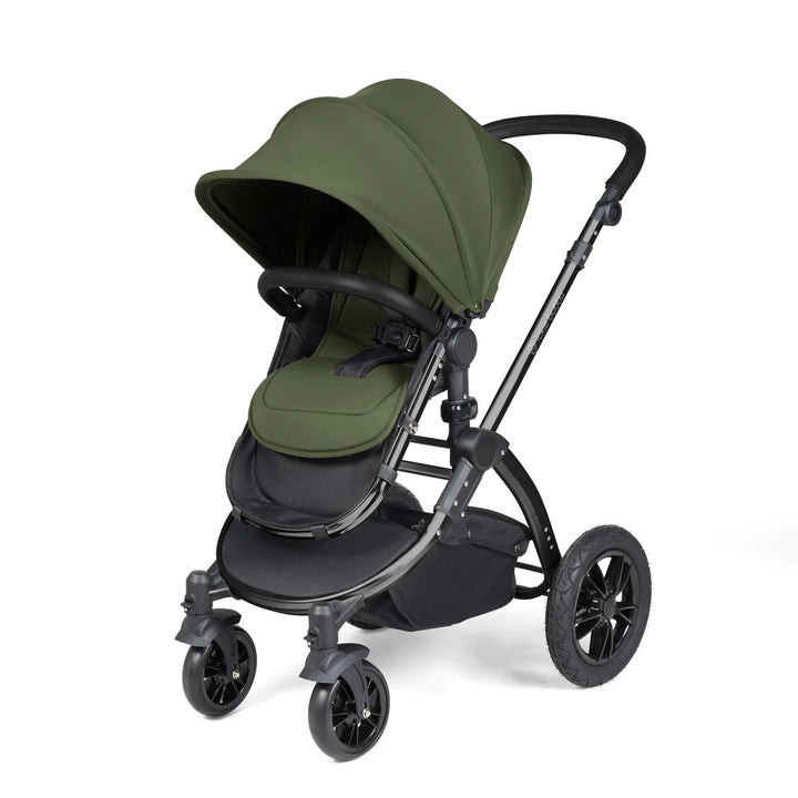 Ickle Bubba Stomp Luxe All in One Premium Travel System with ISOFIX Base - Woodland Black/Black