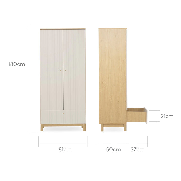 CuddleCo Remi 3 Piece Nursery Furniture Set - Oak & Cashmere